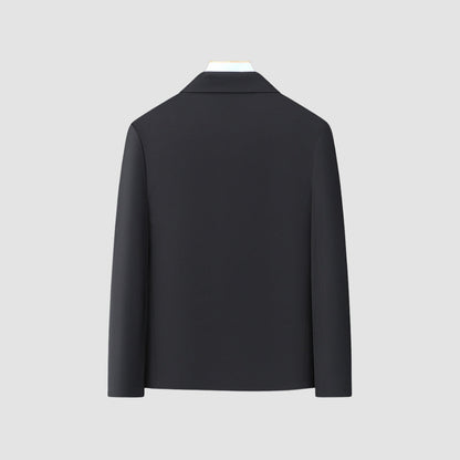Manteau court décontracté zippé à col à revers Old Money