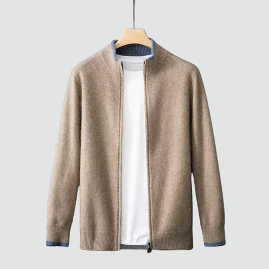 Old Money Pure Cashmere Zip Cardigan