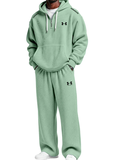 Waffle-Knit Performance Hoodie Jogger Set - Clearance Sale