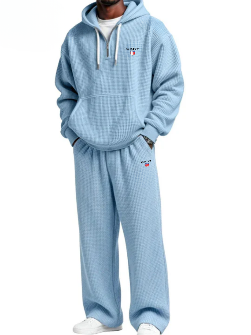 Waffle-Knit Performance Hoodie Jogger Set - Clearance Sale