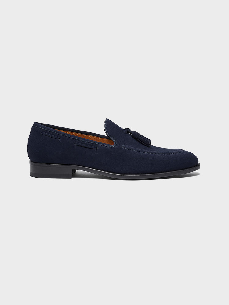 Suède loafers met kwastjes