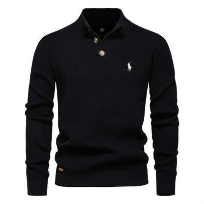 L.R Premium Knit Henley Sweater || Clearance Sale