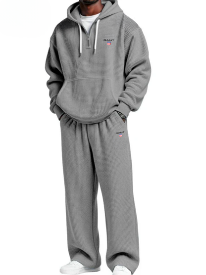 Waffle-Knit Performance Hoodie Jogger Set - Clearance Sale