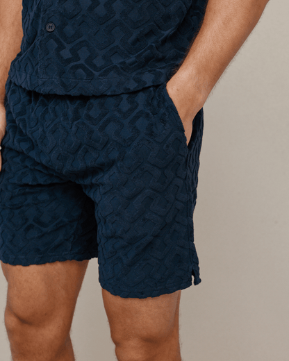Fontana Flock-Frottier-Shorts - Navy