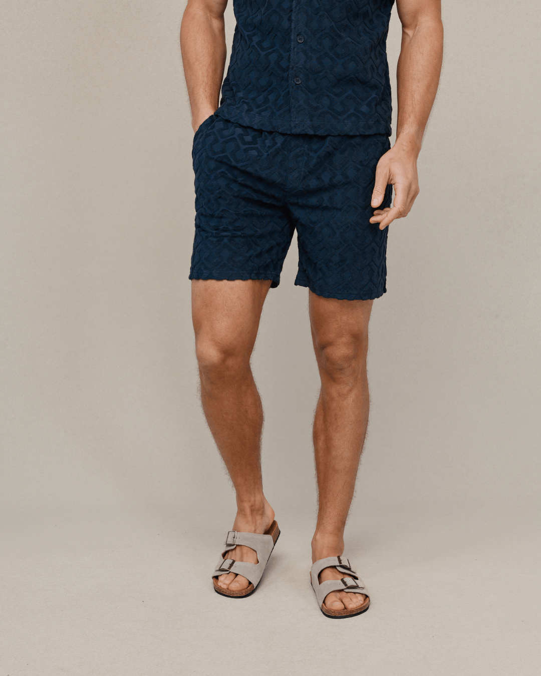 Fontana Flock-Frottier-Shorts - Navy