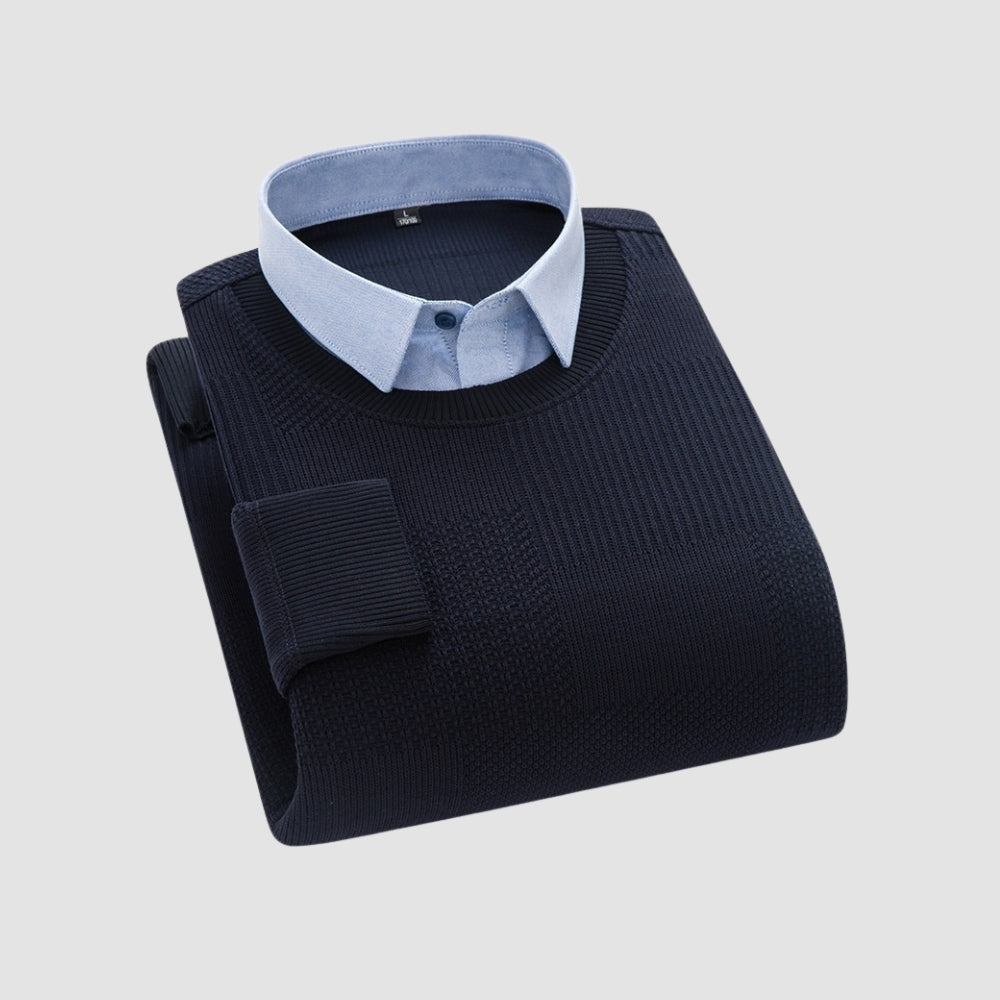Luxe gebreid shirt met twee delen in Old Money-stijl