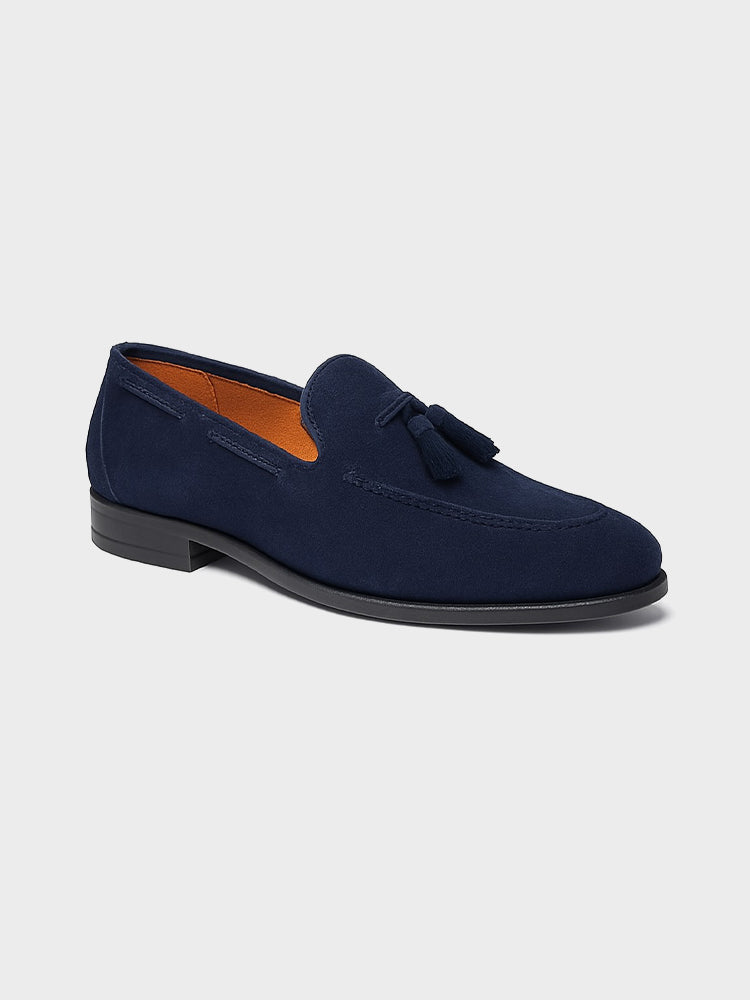 Suède loafers met kwastjes
