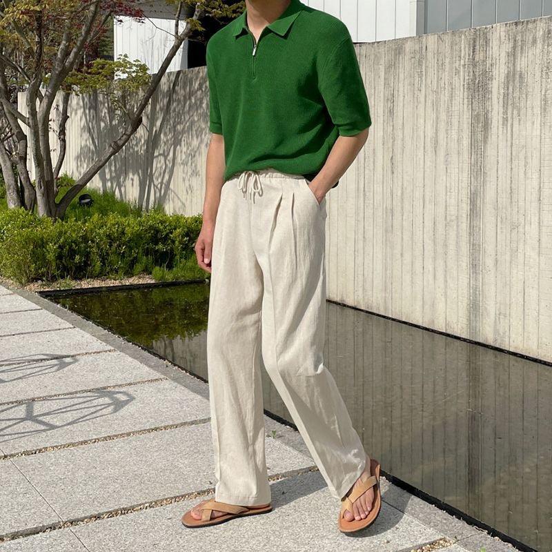 PAJU Lanene pantalone u stilu „old money“
