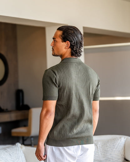 Premium polo majica s rebrastom teksturom