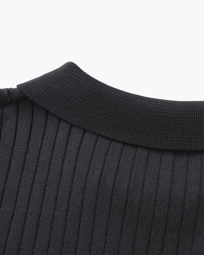 Premium Ribbed Knit Polo