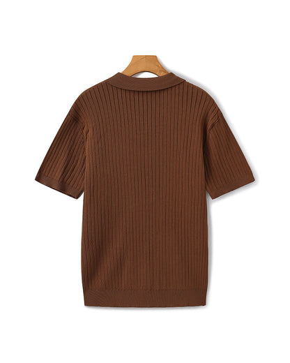 Premium polo majica s rebrastom teksturom