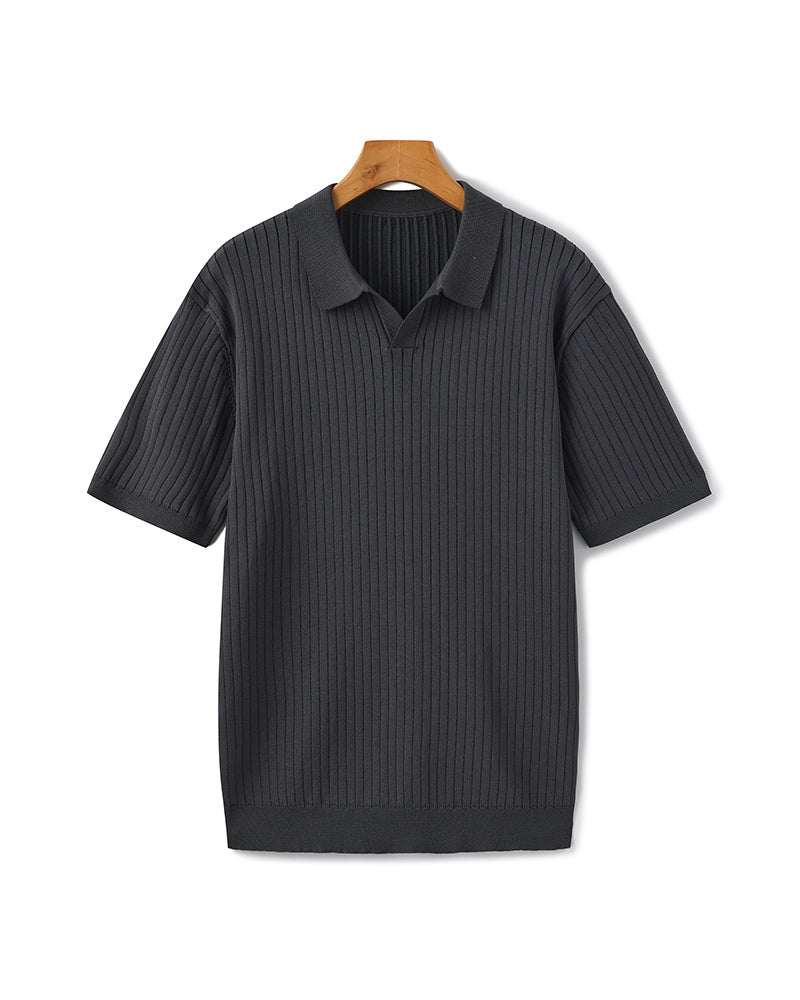 Premium polo majica s rebrastom teksturom