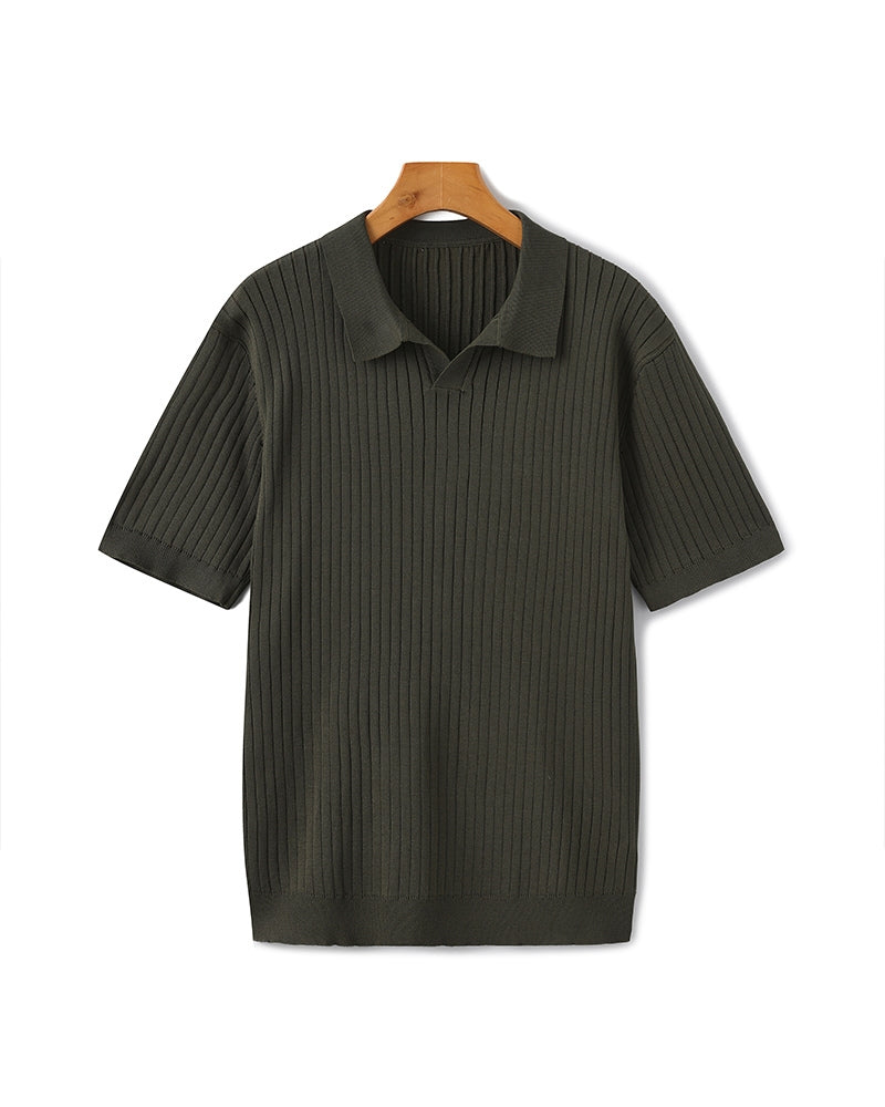 Premium polo majica s rebrastom teksturom