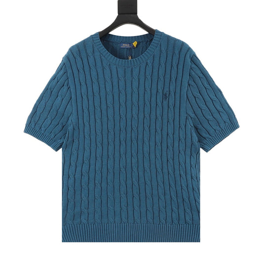Ralph Lauren Cable-Knit Crewneck Sweater Teal