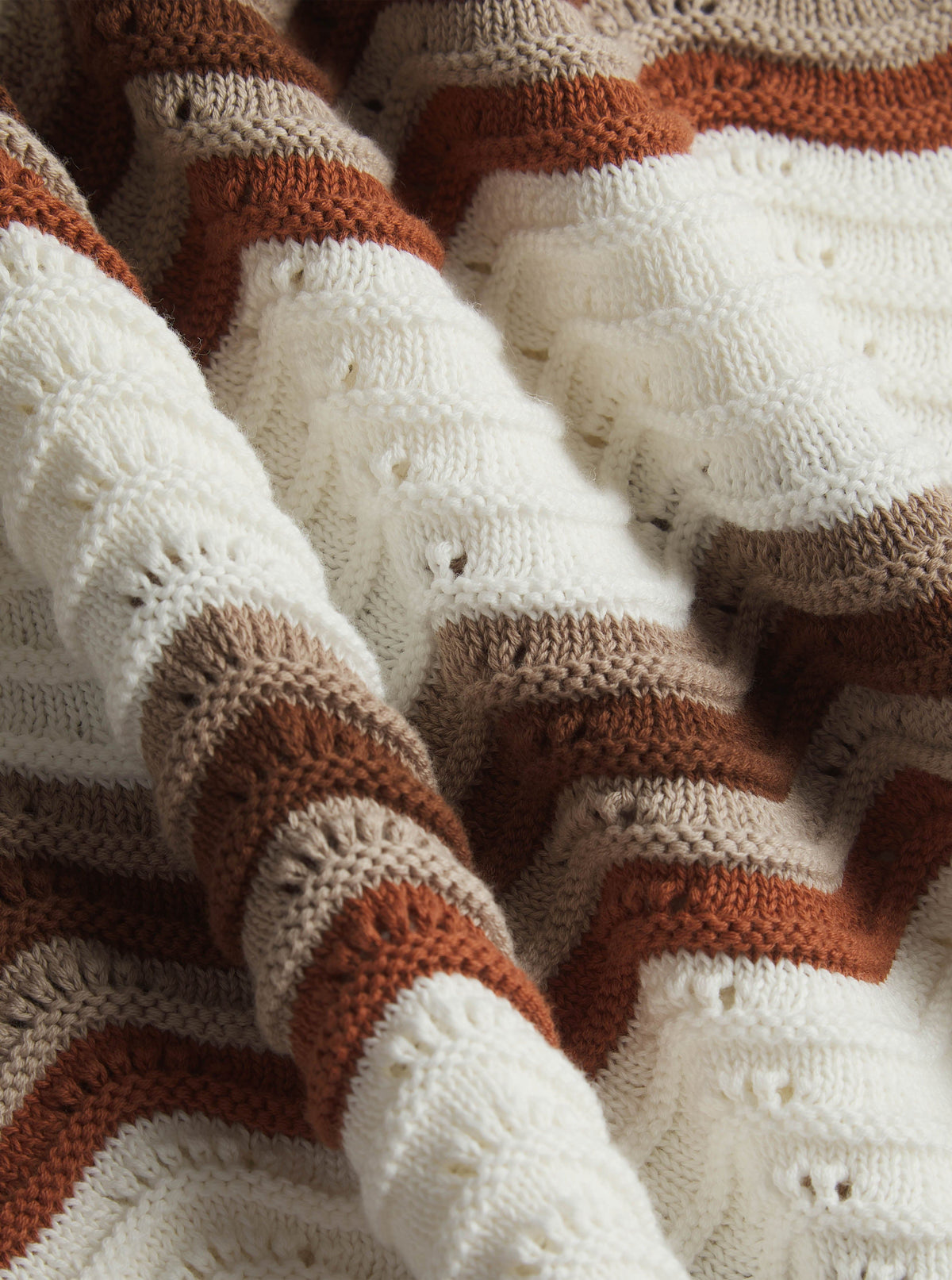 Cămașă Primavera tricotată croșetat - Ecru/Maro