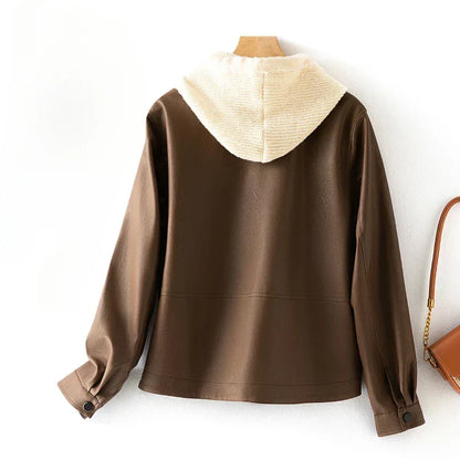 NOAM LEATHER HOODIE