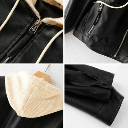 NOAM LEATHER HOODIE