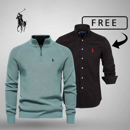 L.R Style & Comfort Premium – Half-Zip Jumper + FREE Classic Shirt