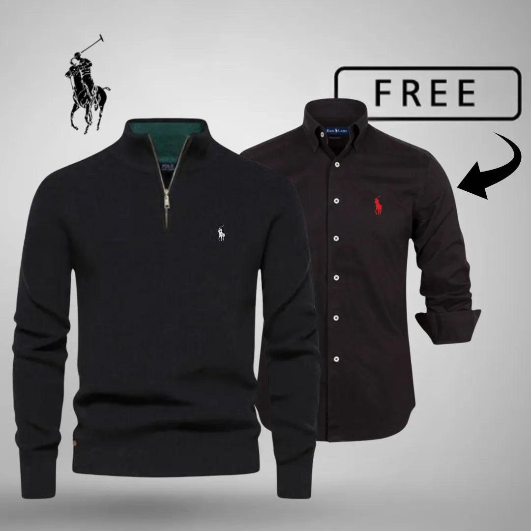L.R Style & Comfort Premium – Half-Zip Jumper + FREE Classic Shirt