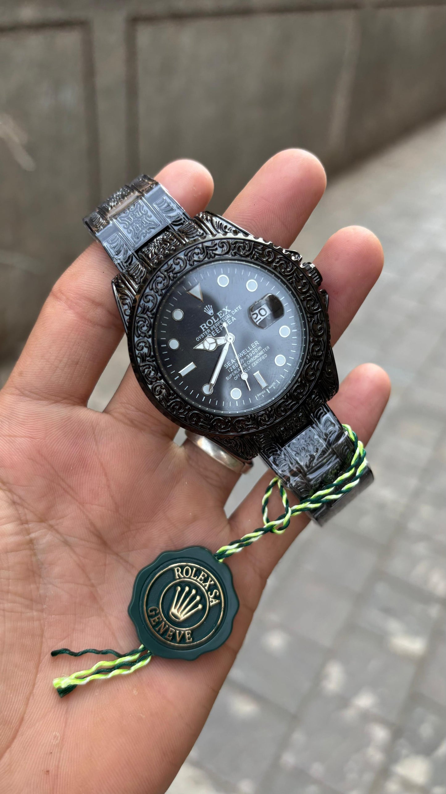 Rol-ex One of The Most Full Black Handmade Design Men's Watch