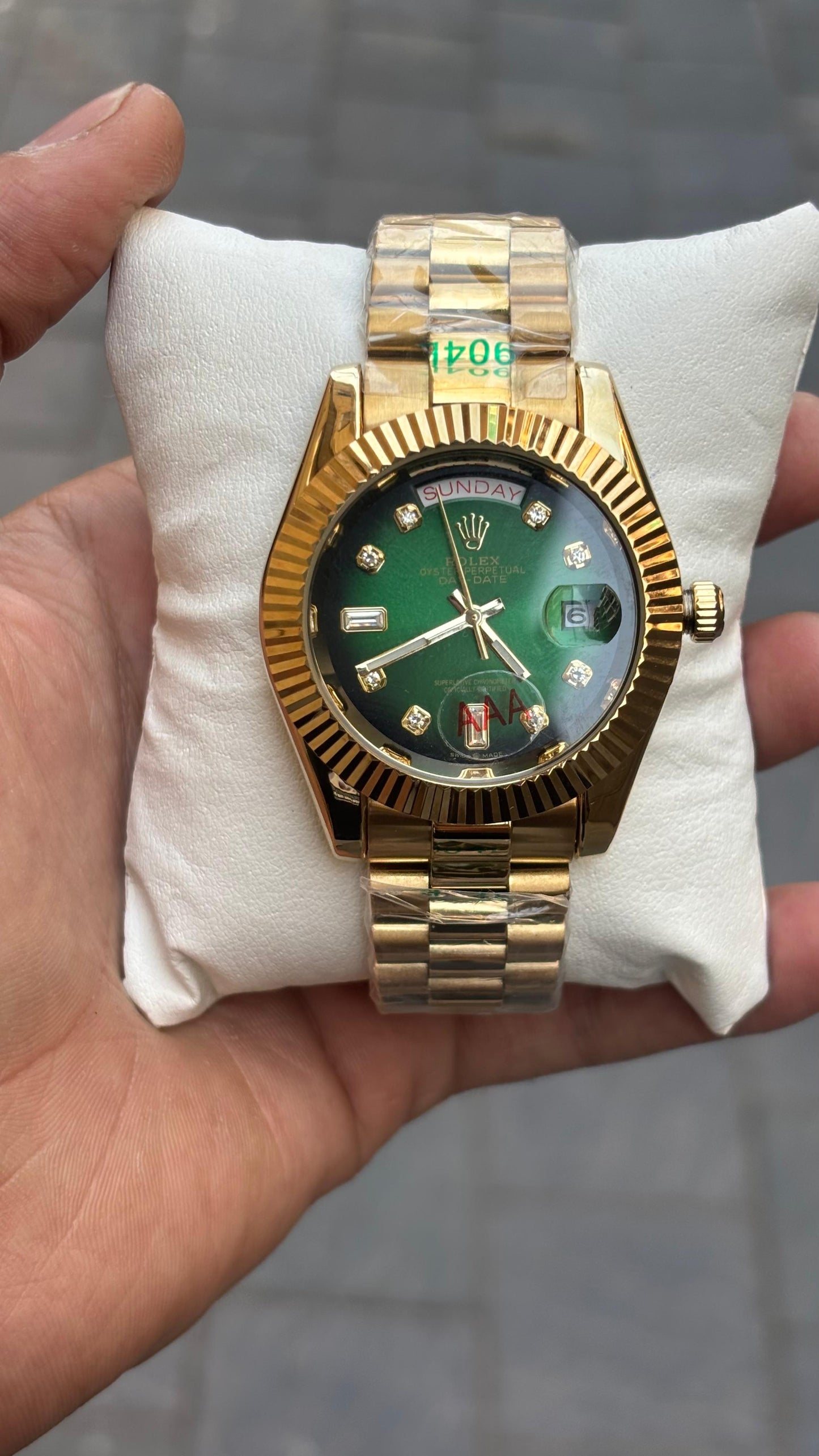 Ro lex Day-Date  Automatic Green Dial Men's Watch