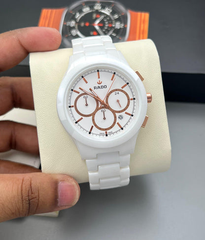 Rado HyperChrome Automatic White Dial Chronograph Mens Watch