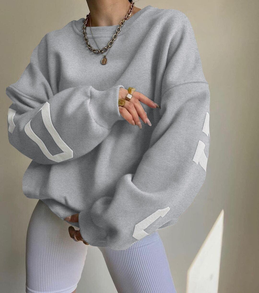 Bella | Snug Oversized Sweatshirt Sweatshirt Minha loja Light Gray S 
