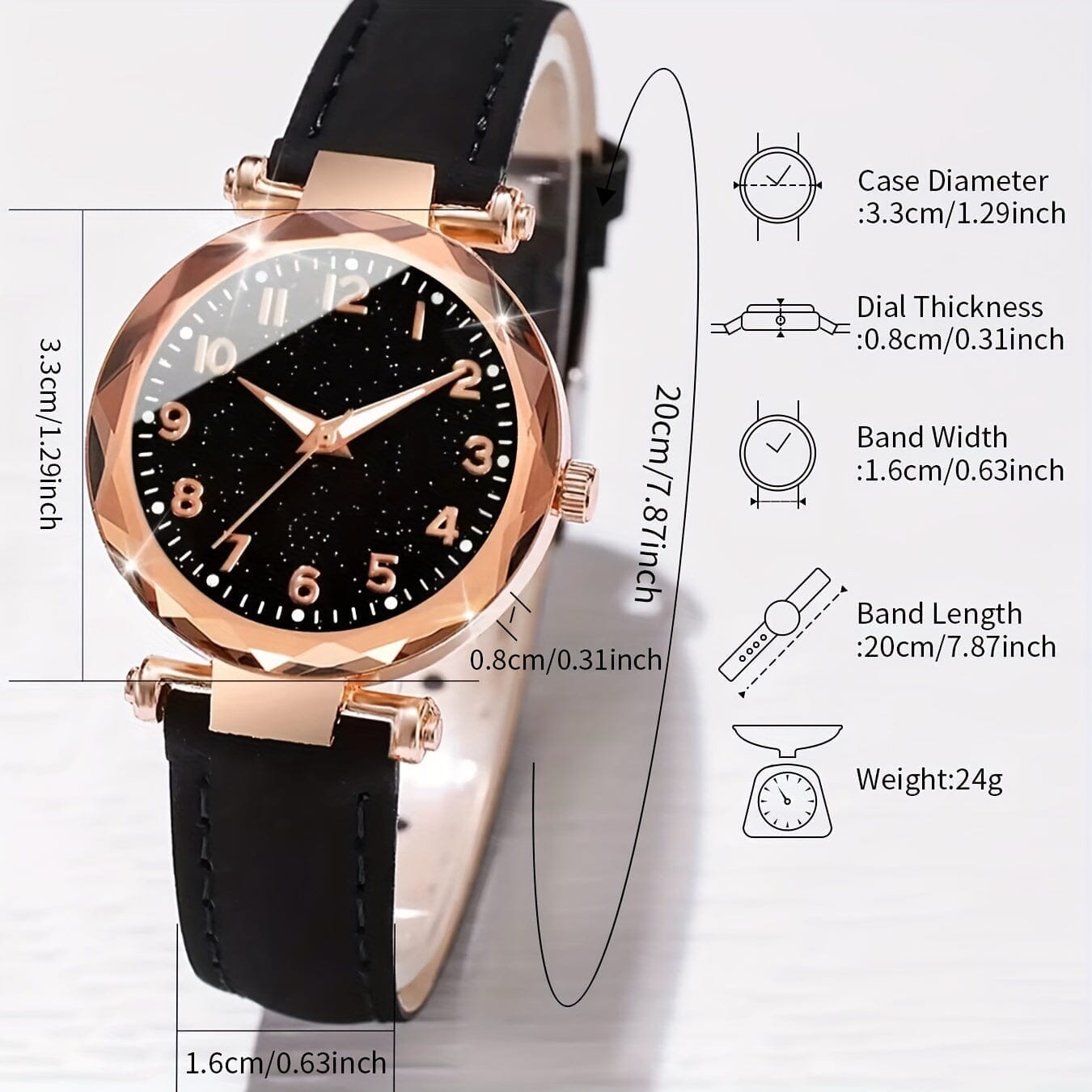 Casual Elegance Set - Quartz Watch with PU Leather Strap and Bracelet Minha loja 