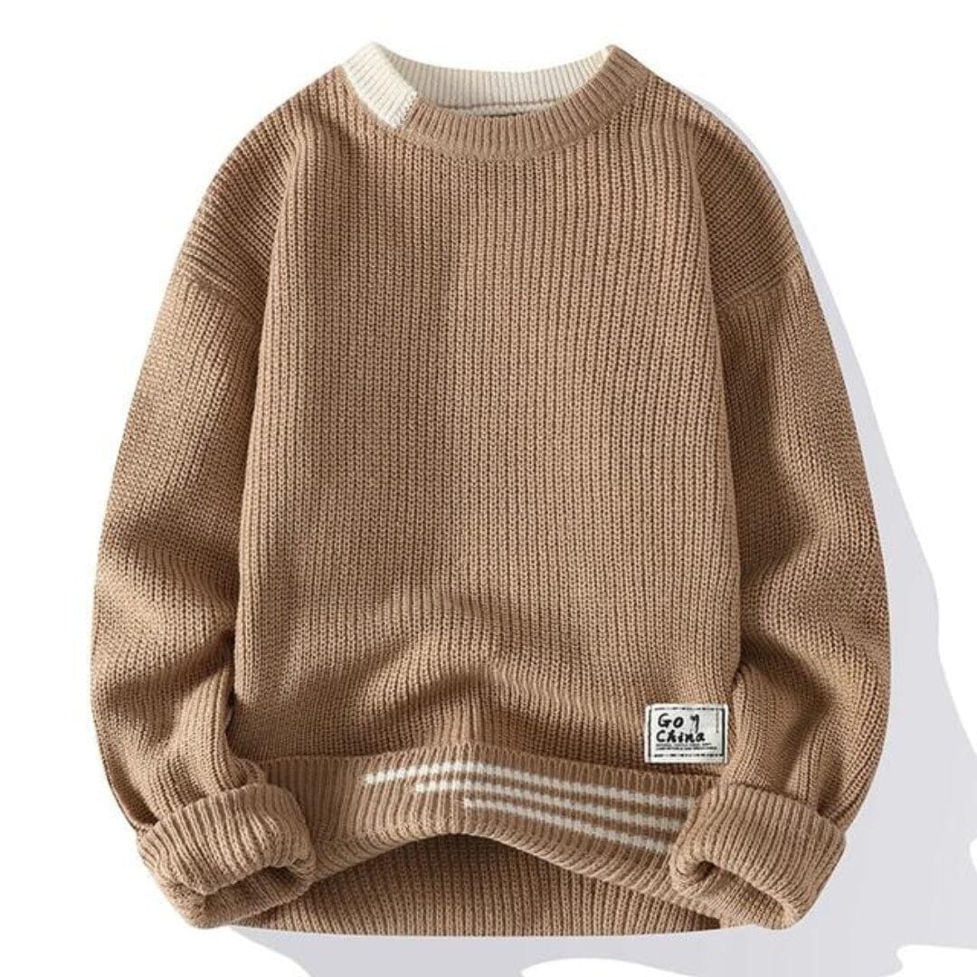 Davis™ - Cozy Knit Sweater Sweater Minha loja Brown M 