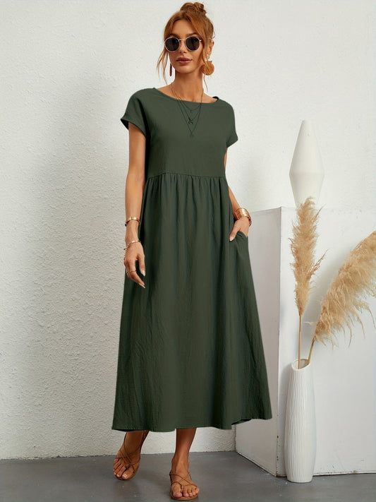 Emma-Casual Dress Dress Minha loja Army Green S 