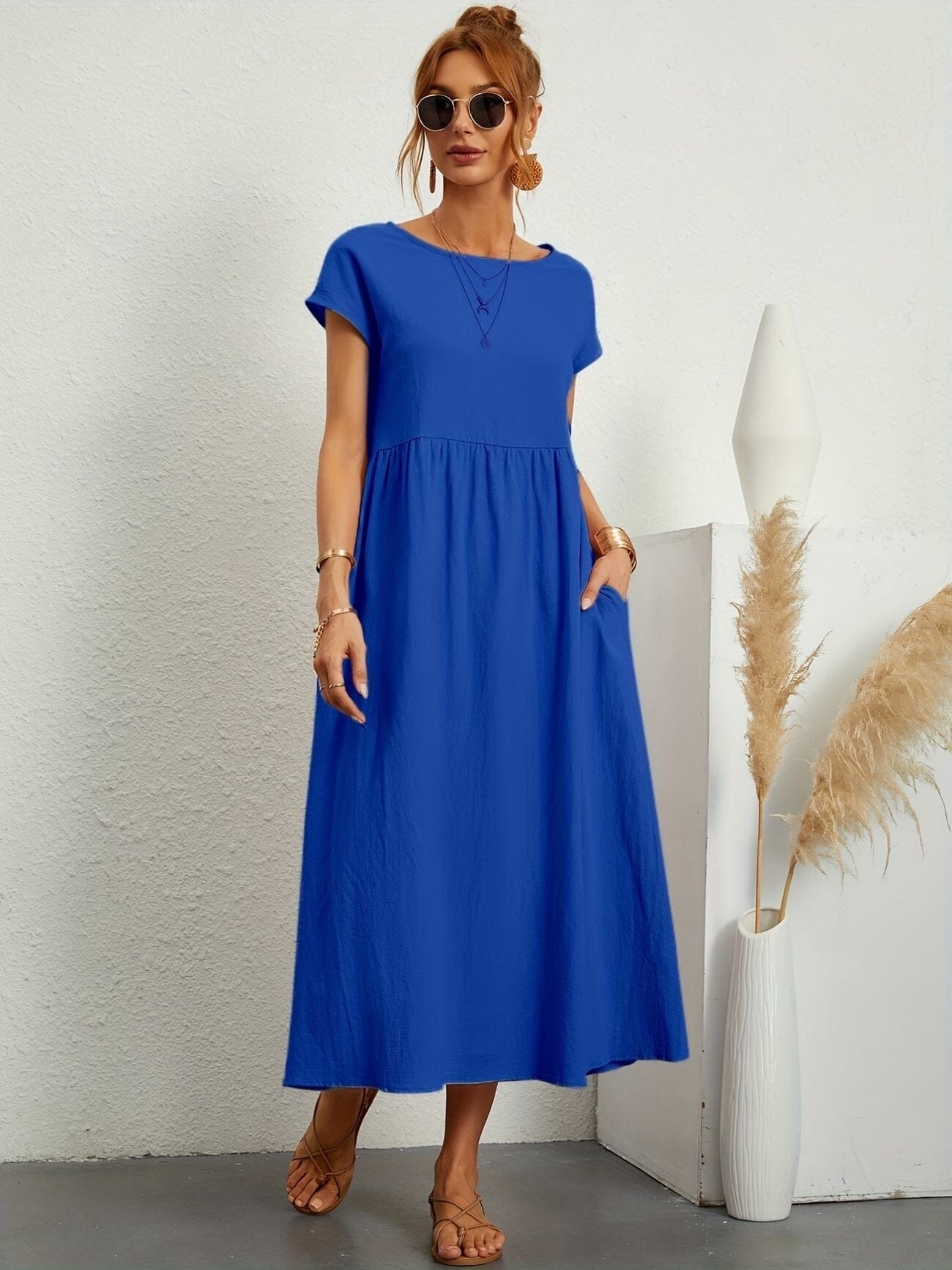 Emma-Casual Dress Dress Minha loja Blue S 
