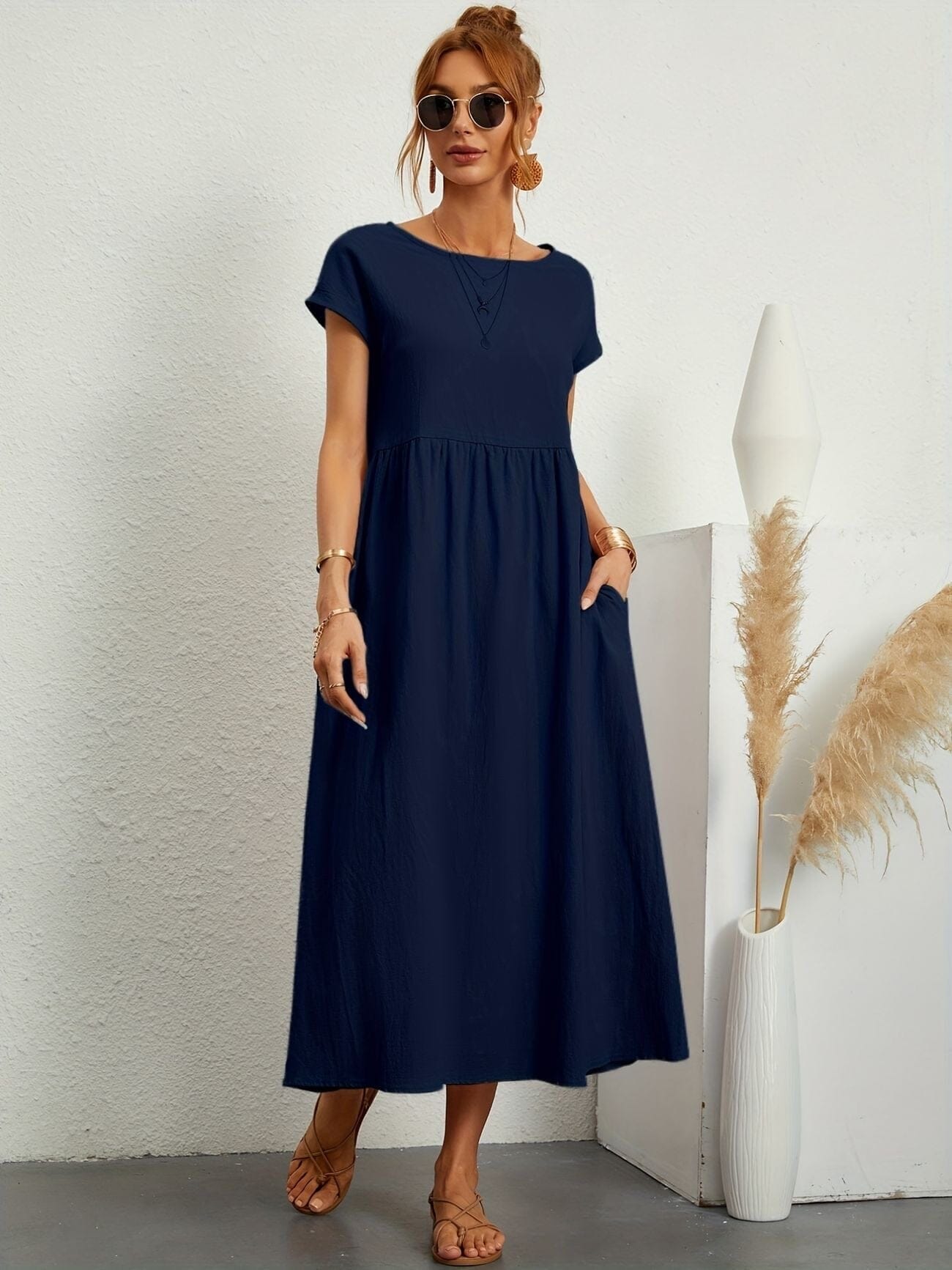 Emma-Casual Dress Dress Minha loja Navy Blue S 