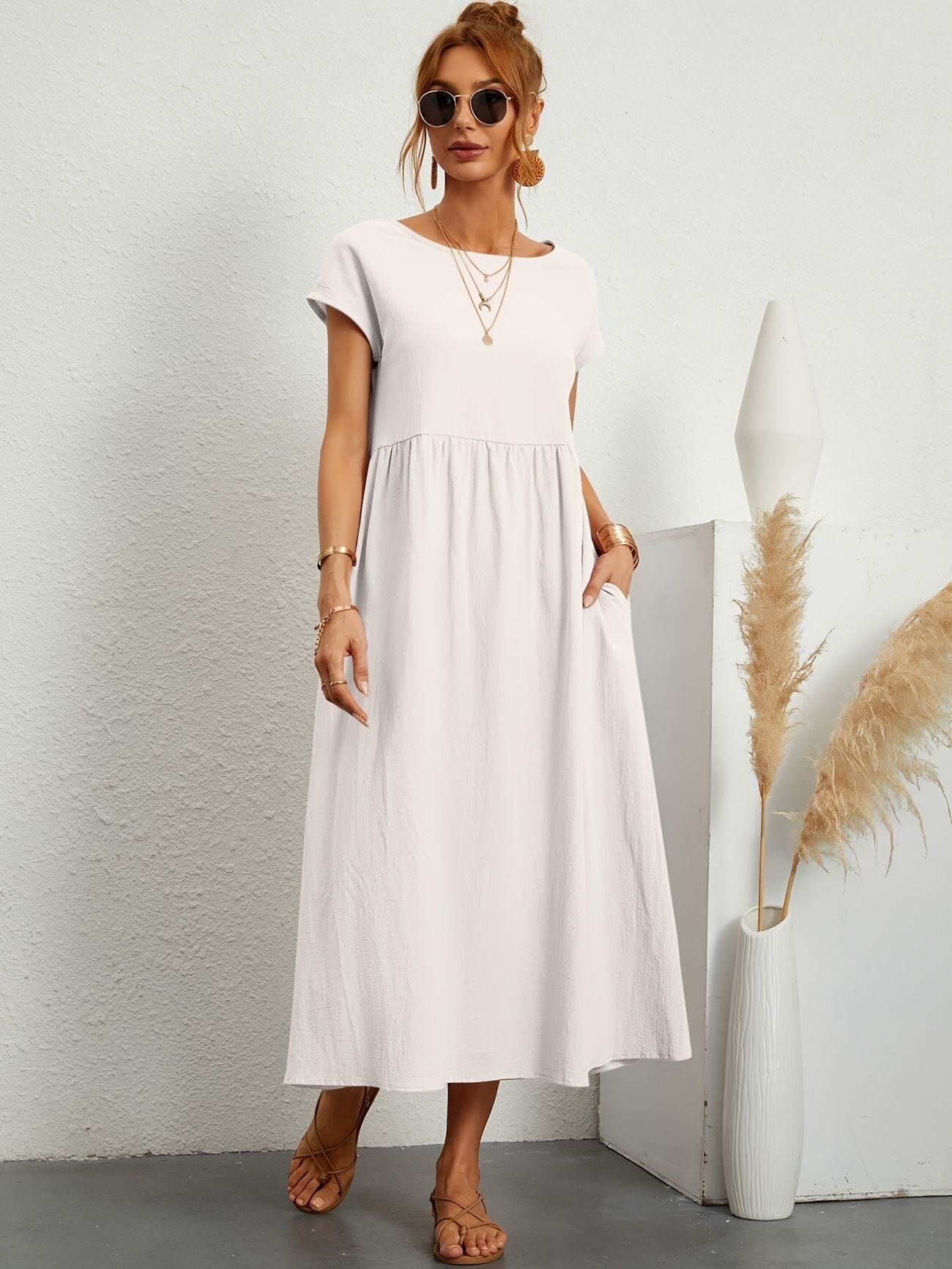 Emma-Casual Dress Dress Minha loja White S 