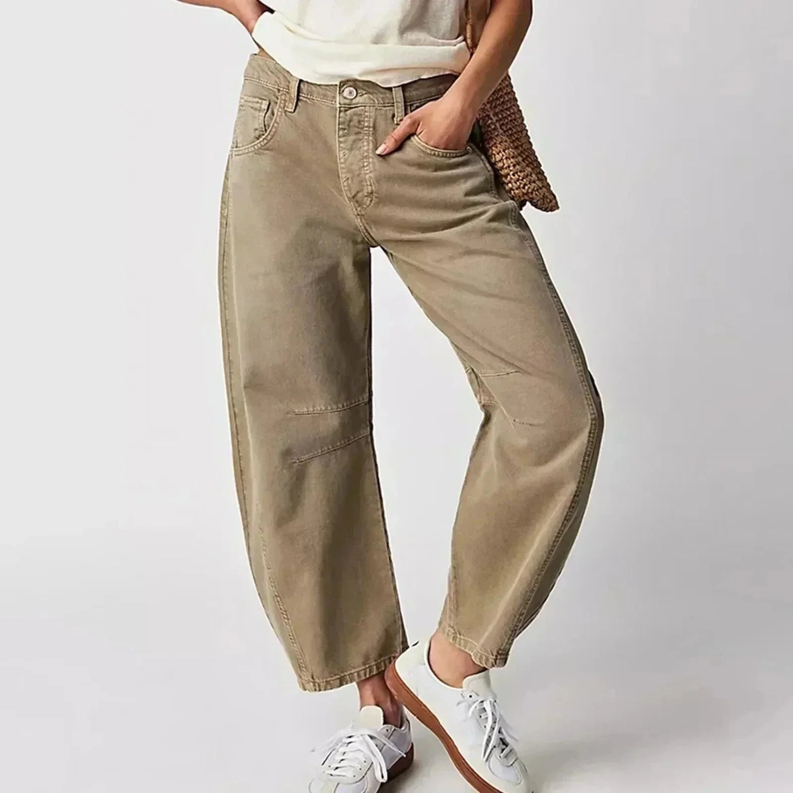 Emma | Stylish Wide-Leg Jeans Minha loja Beige XS 