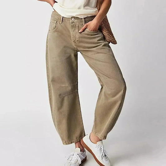 Emma | Stylish Wide-Leg Jeans Minha loja Beige XS 