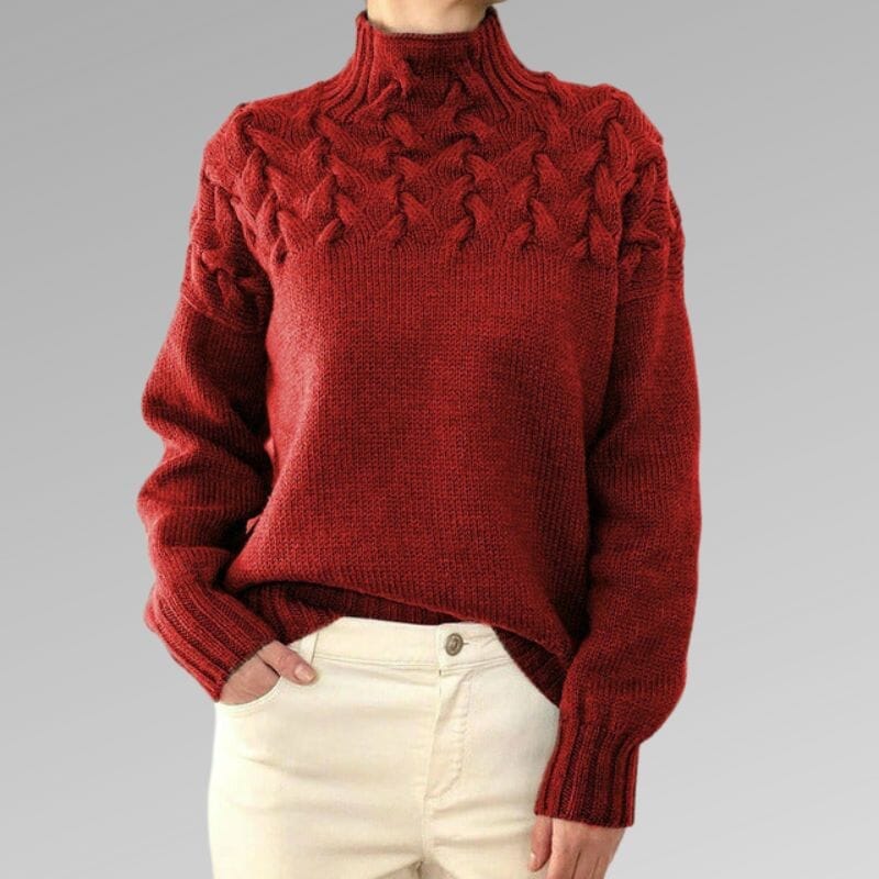 Grace-Elegant Sweater Sweater Minha loja Red S 
