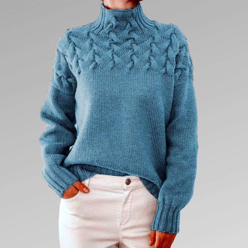 Grace-Elegant Sweater Sweater Minha loja Sky blue S 