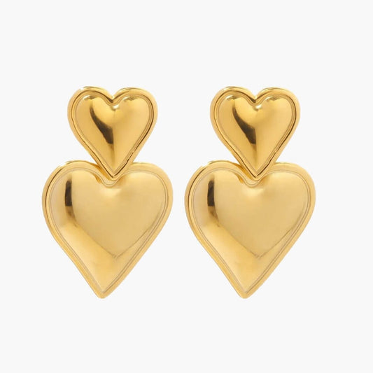 Heart Heart Earrings Minha loja gold 