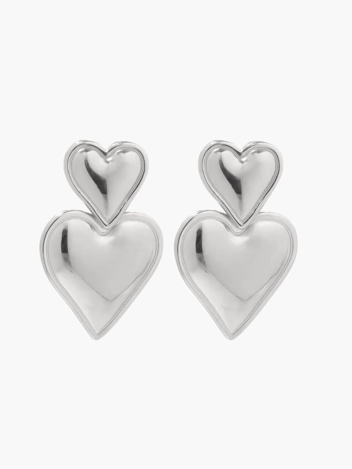 Heart Heart Earrings Minha loja silver 