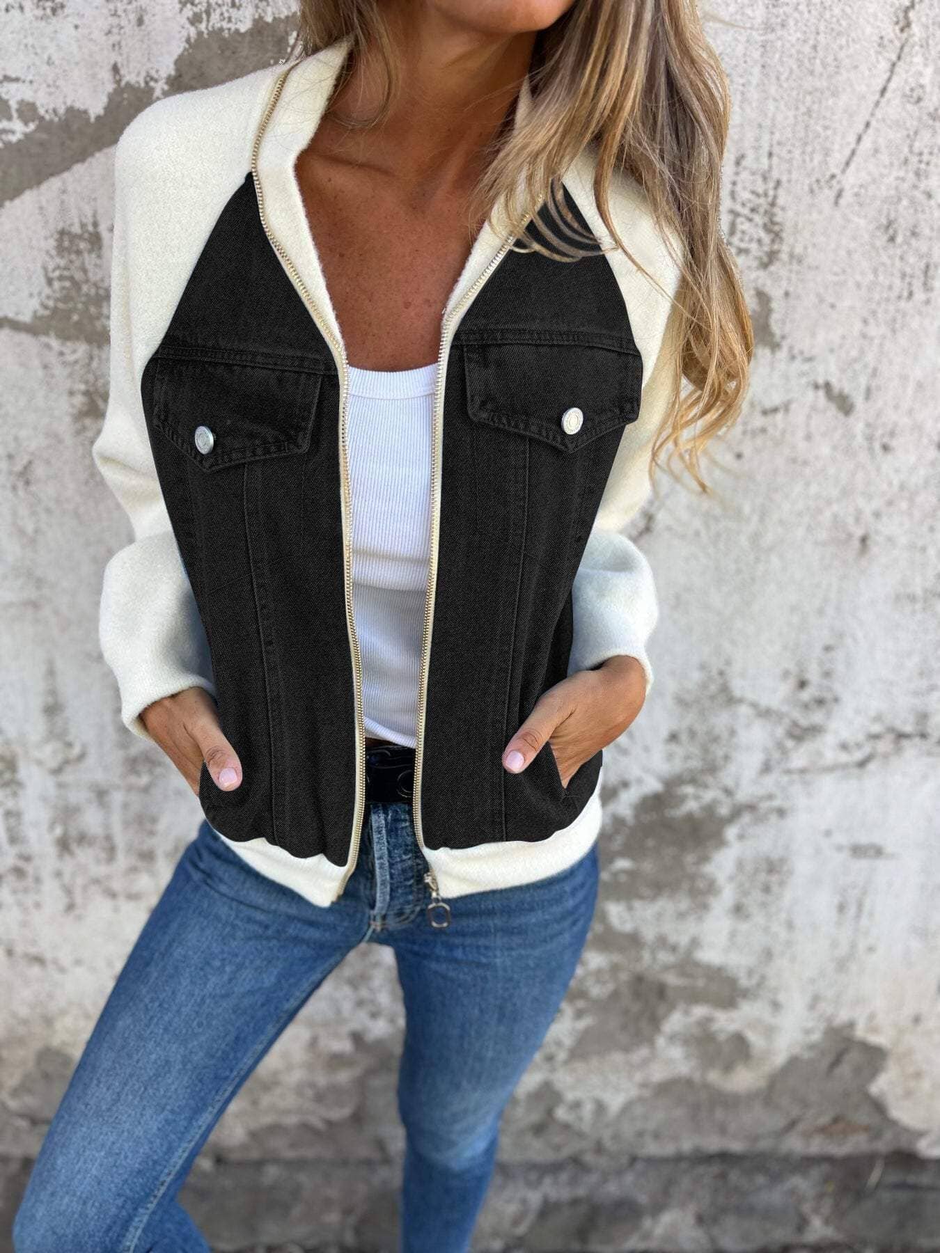 Ivy™ | Denim Blend Jacket Jacket & Coats Minha loja Black/White S 