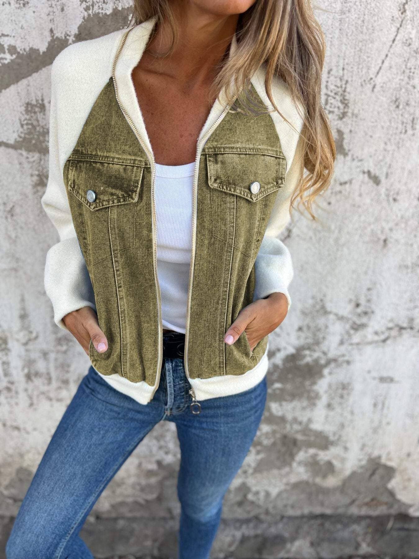 Ivy™ | Denim Blend Jacket Jacket & Coats Minha loja Olive S 