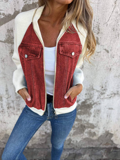 Ivy™ | Denim Blend Jacket Jacket & Coats Minha loja Red S 