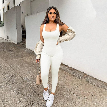 Jumpsuit with Tummy ControlPanel Minha loja White S Jumpsuit