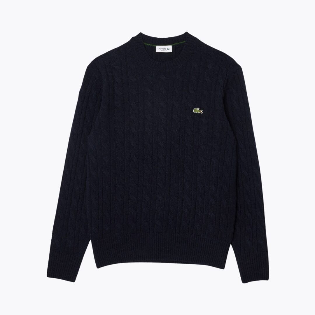 LC Cable Knit Carded Wool Crew Neck Sweater LC Cable Knit Carded Wool Crew Neck Sweater Minha loja Midnight blue S 