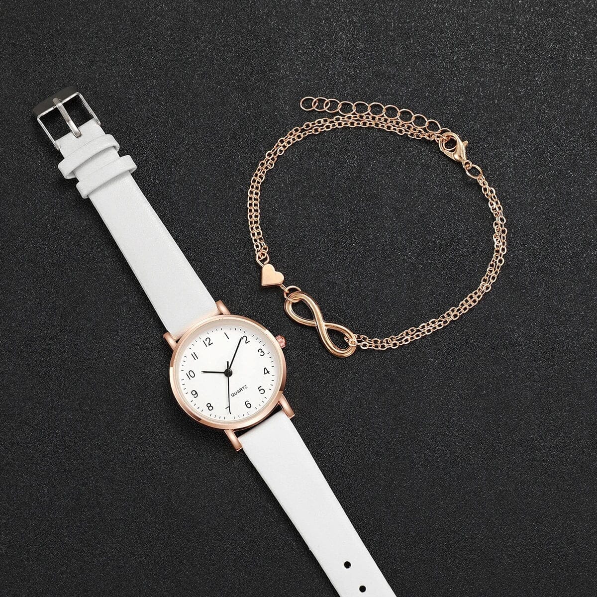 Leather strap watch + Gift Minha loja 
