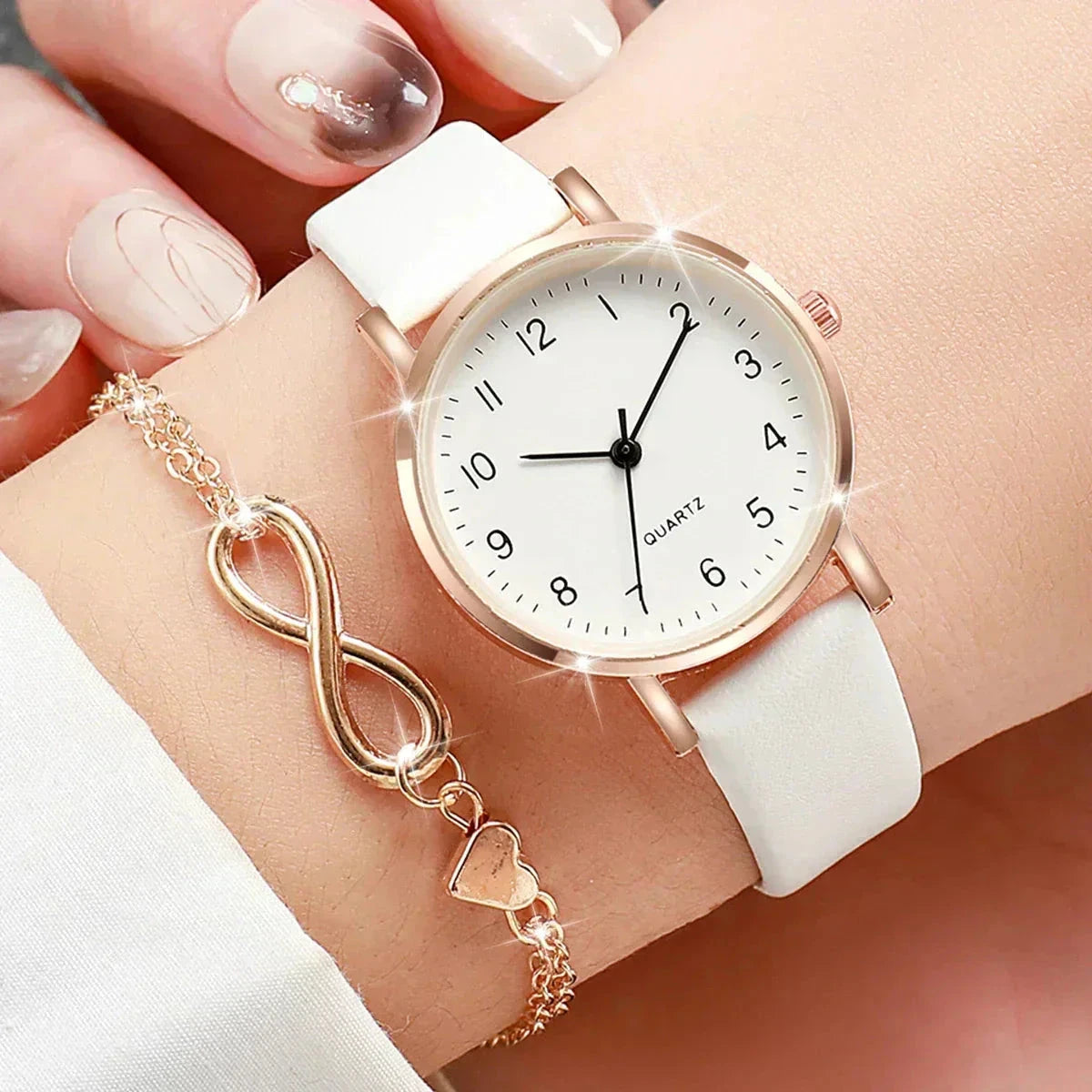 Leather strap watch + Gift Minha loja 