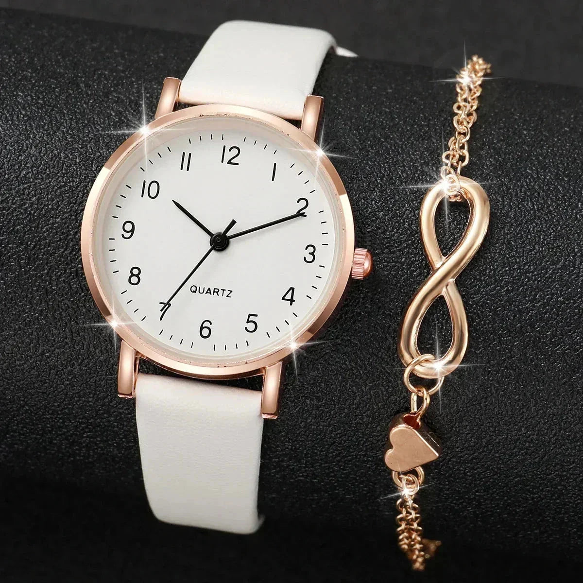 Leather strap watch + Gift Minha loja 