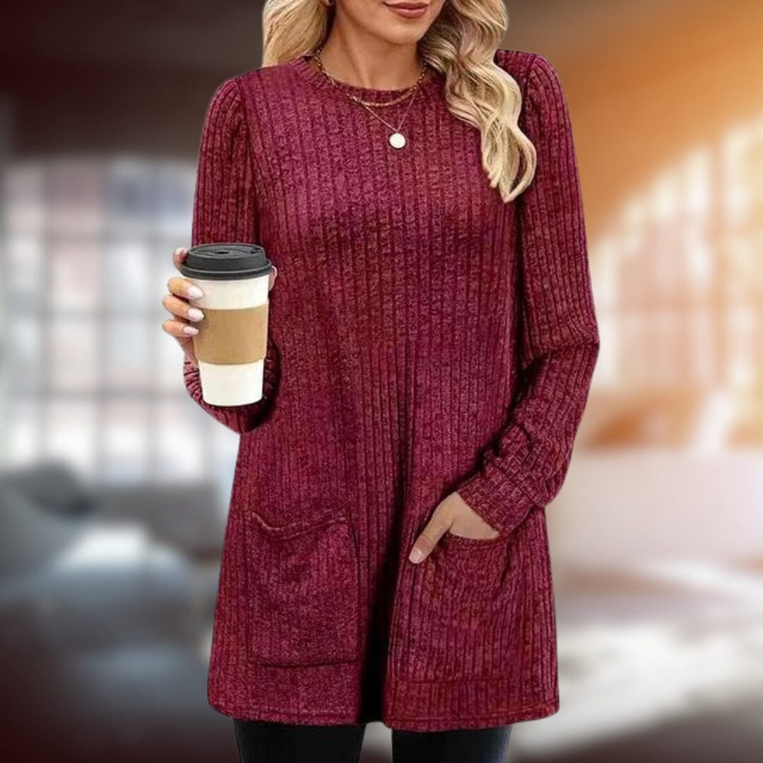 Lena™ | Chic Pullover Jacket & Coats Minha loja Burgundy S 