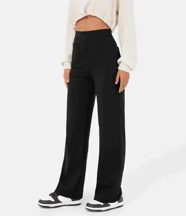 Lily™ | High-Waist Casual Pants women pants Minha loja Black S 