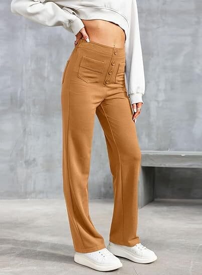 Lily™ | High-Waist Casual Pants women pants Minha loja Brown S 